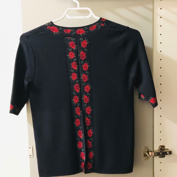 Club Monaco Navy Floral Knit Sweater - Picture 3 of 4